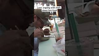 Chefs arguing about fast food