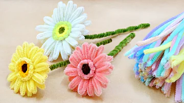 How to make Gerbera Daisies from Pipe Cleaner | Pipe Cleaner Flowers DIY