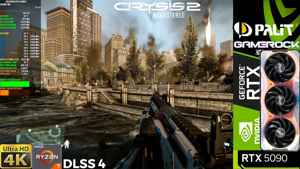 Crysis 2 Remastered, Very High Ray Tracing, DLSS 4 Mod, 4K | RTX 5090 ...