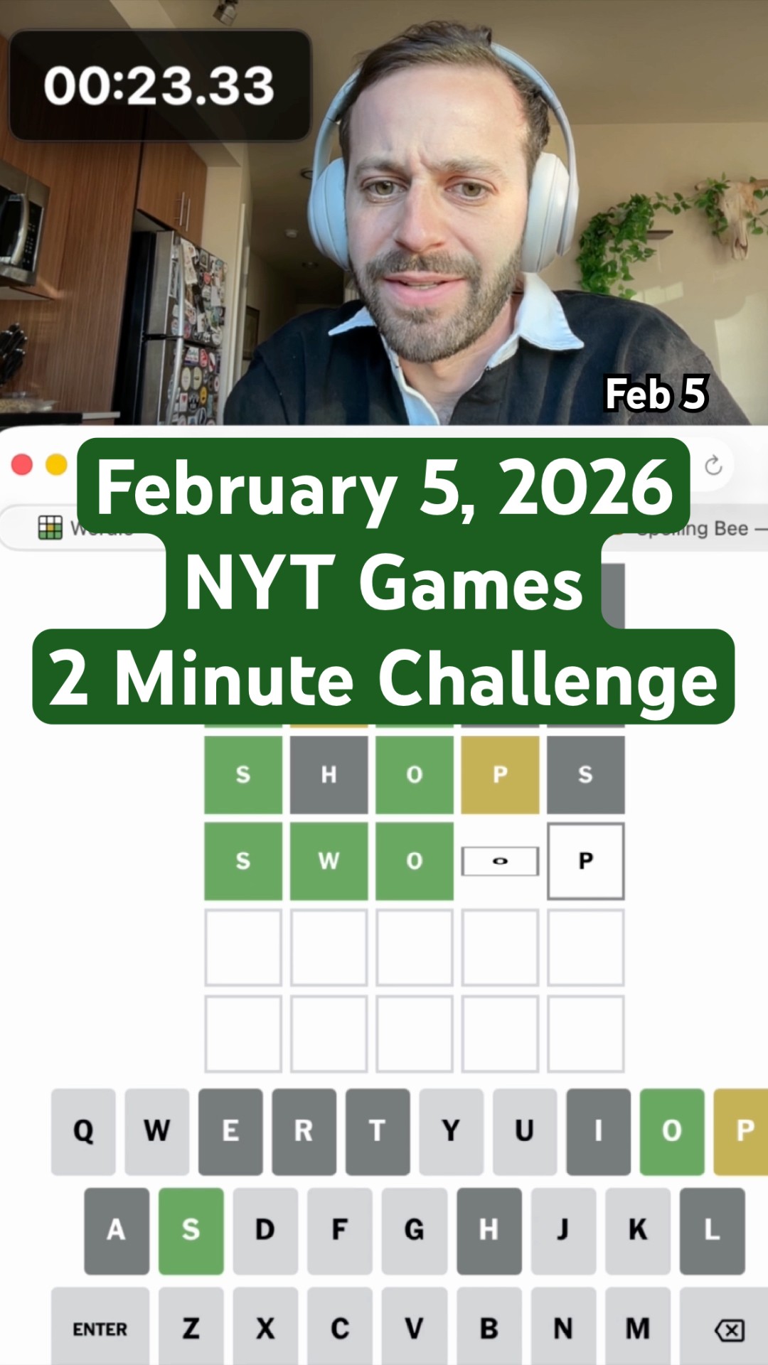 NYT Games 2 Minute Challenge February 5 2026 Wordle Crossword Oardefault 