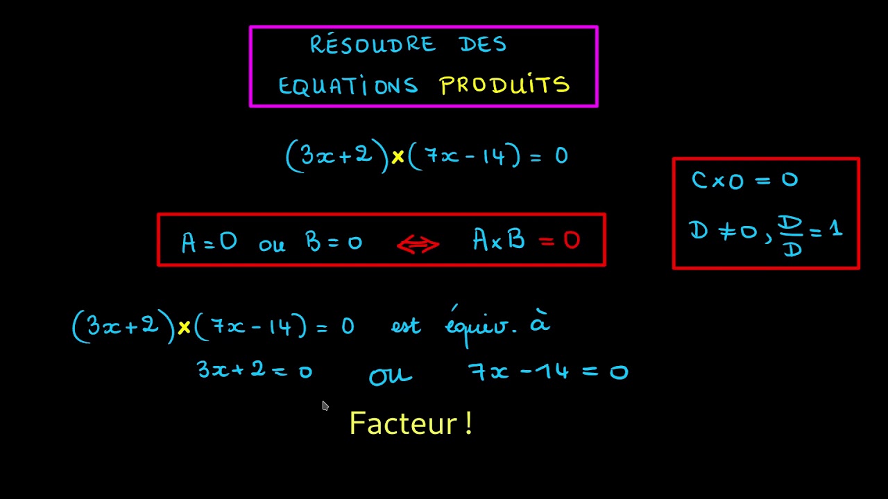 3e – Résoudre une équation produit - YouTube