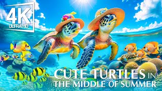 Cute Turtles In The Middle Of Summer 4K (ULTRA HD) - Amazing Underwater World of the Red Sea