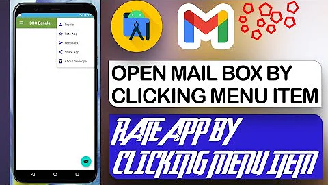 How to Open Mail Box by clicking menu item, Rate app by Clicking menu.
