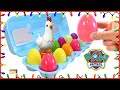 Chickaletta&#39;s CHRISTMAS Surprise Eggs w/ Paw Patrol Toys