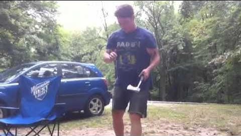 Amateur axe/fire juggling