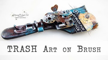 Use Trash on your Brush - mixed media recycling ✂️ Maremi