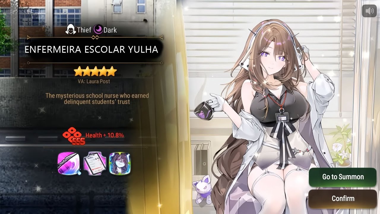 ENFERMEIRA ESCOLAR YULHA - PRIMEIRAS IMPRESSÕES - EPIC SEVEN - TORNA O ALIADO EM SOBRE-HUMANO!
