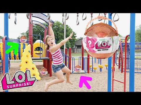 LOL Surprise BIG Surprise Scavenger Hunt For LOL Dolls At The Outdoor Playground PARK with Kids!