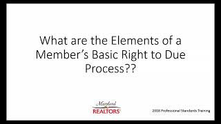 2018 Professional Standards Training Webinar