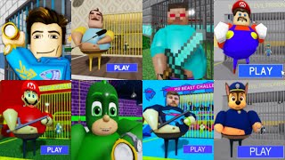 All Games BARRY COP PRISON RUN Roblox Mario Paw Patrol Pj Masks Hello Neighbor Minecraft Mr Beast