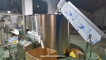 Testing video of automatic empty milk bottle sorting machine unscramble bottle tank