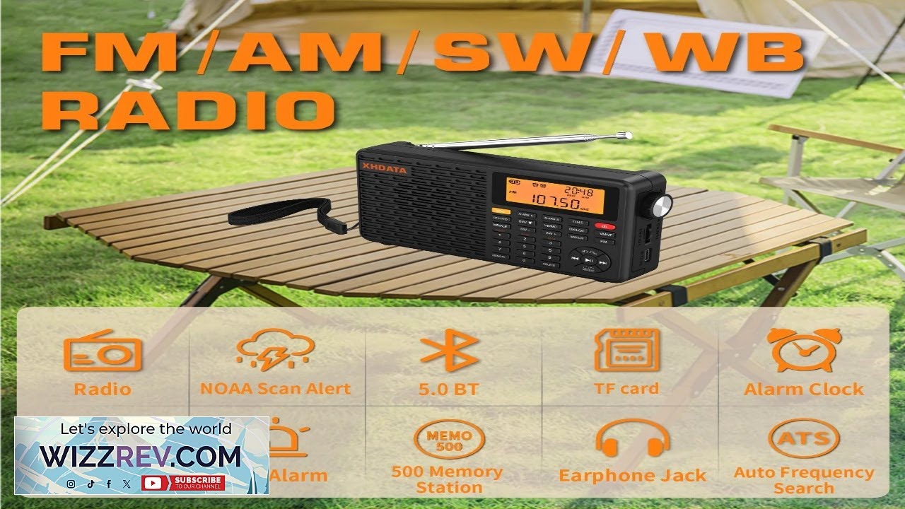 XHDATA D 109WB AM FM стерео SW MW LW Цифровой портативный будильник