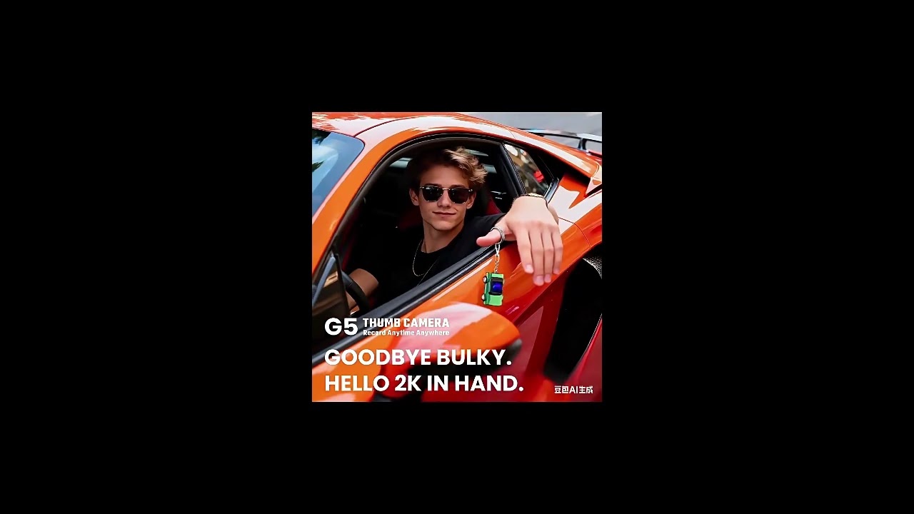 2k Thumb Action Camera with 0.96-inch TFT LCD Screen with Lights Mini Body Cam Pocket Keychain Cam