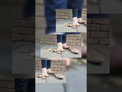 Charlotte vs. Bananas: Squishing Rotting Bananas in Pink Ballet Flats & Barefoot