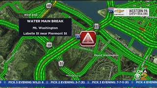Water Main Break On Mt. Washington