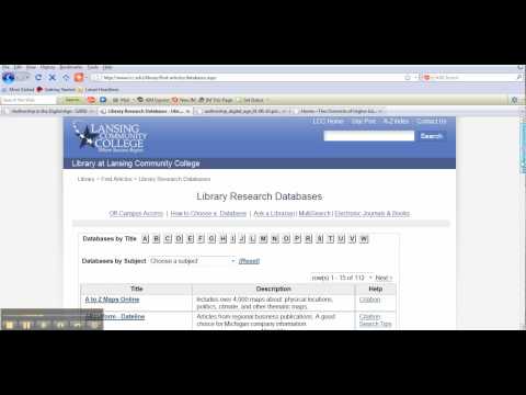 HOW TO RESEARCH IN ONLINE DATABASES AT LCC
