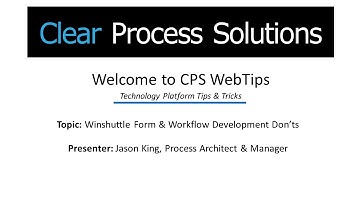 CPS WebTips: Winshuttle Form & Workflow Developer Don