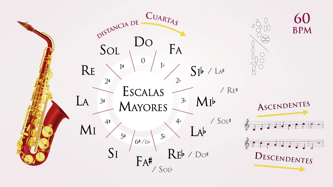 Practica n°1 - 12 ESCALAS MAYORES | Saxo Alto o Baritono | bpm 60