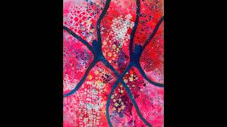 When Nobody Is Watching abstract acrylic painting using stencils. How to paint for fun. DIY abstract