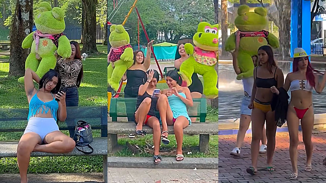 Ellas caminan con ese sapo 🐸 tan grandísimo #toad