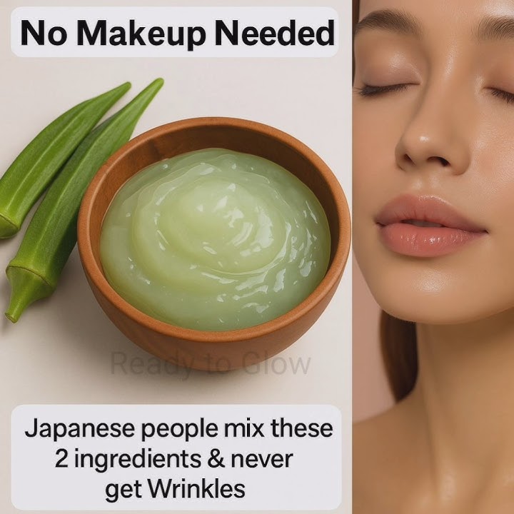 '1 Use = No Makeup Needed! | Powerful Okra Gel for Instant Glass Skin Glow ✨'#diy #skincare #fyp