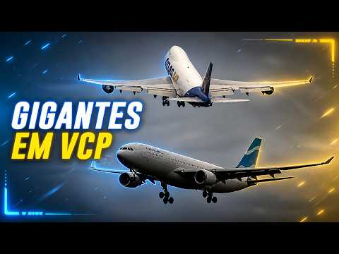 Sequência de operações com Airbus A330 da EuroAtlantic e Boeing 747 da Atlas Air em Viracopos