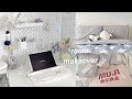 Room makeover  new desk setup pinterest inspired  ikea  muji haul simple and cozy aesthetic