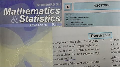 Vector - Exercise =5.2 ,12th maths-1 state board, HSC