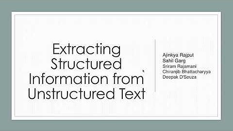 SYNT 2020: Extracting Structured Information From Unstructured Text Using Synthesis and Learning