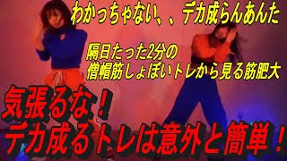 『わかっちゃない、、デカ成らんあんた』隔日たった2分の僧帽筋しょぼいトレから見る筋肥大【気張るな！デカ成るトレは意外と簡単、、】