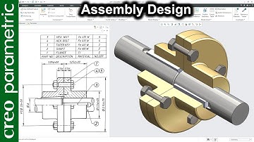 Flange Coupling in Creo Parametric (All parts included)