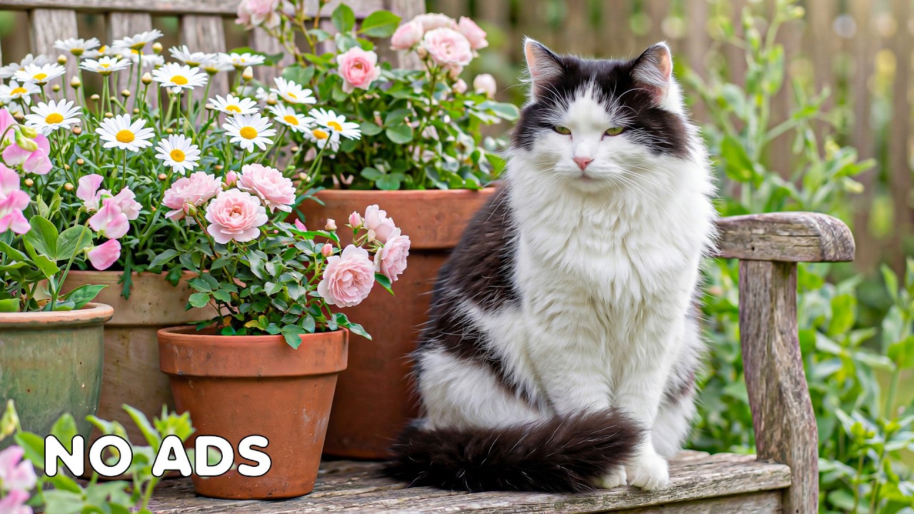 12 часов музыки для релаксации кошек 🐈😻 Мелодии для спокойного сна с ТВ для кошек и нежной атмосферо