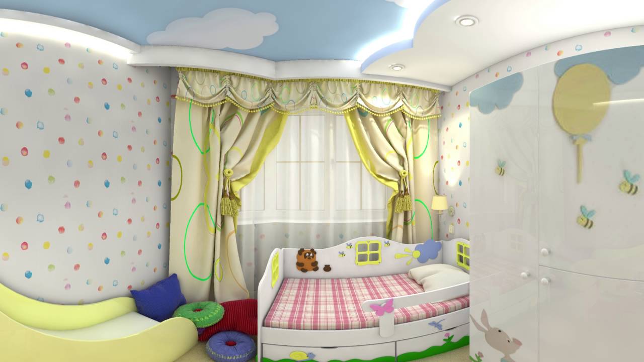 Детская комната - 360 градусов 4К, очки виртуальной реальности. Цепляя ...