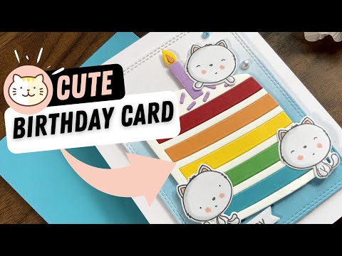 cute birthday card | die cutting, stamping, inking and more!