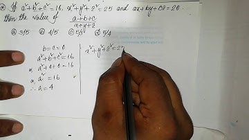 If a^2+b^2+c^2 =16, x^2+y^2+z^2 =25 and ax+by+cz=20 then the value of a+b+c/x+y+z