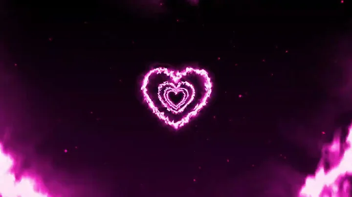 Pink Neon Fire Heart Background Screensaver Loop 1 Hour  1080p HD