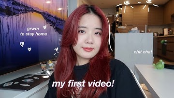 grwm to stay home ♡ my first video | makeup & chit chat