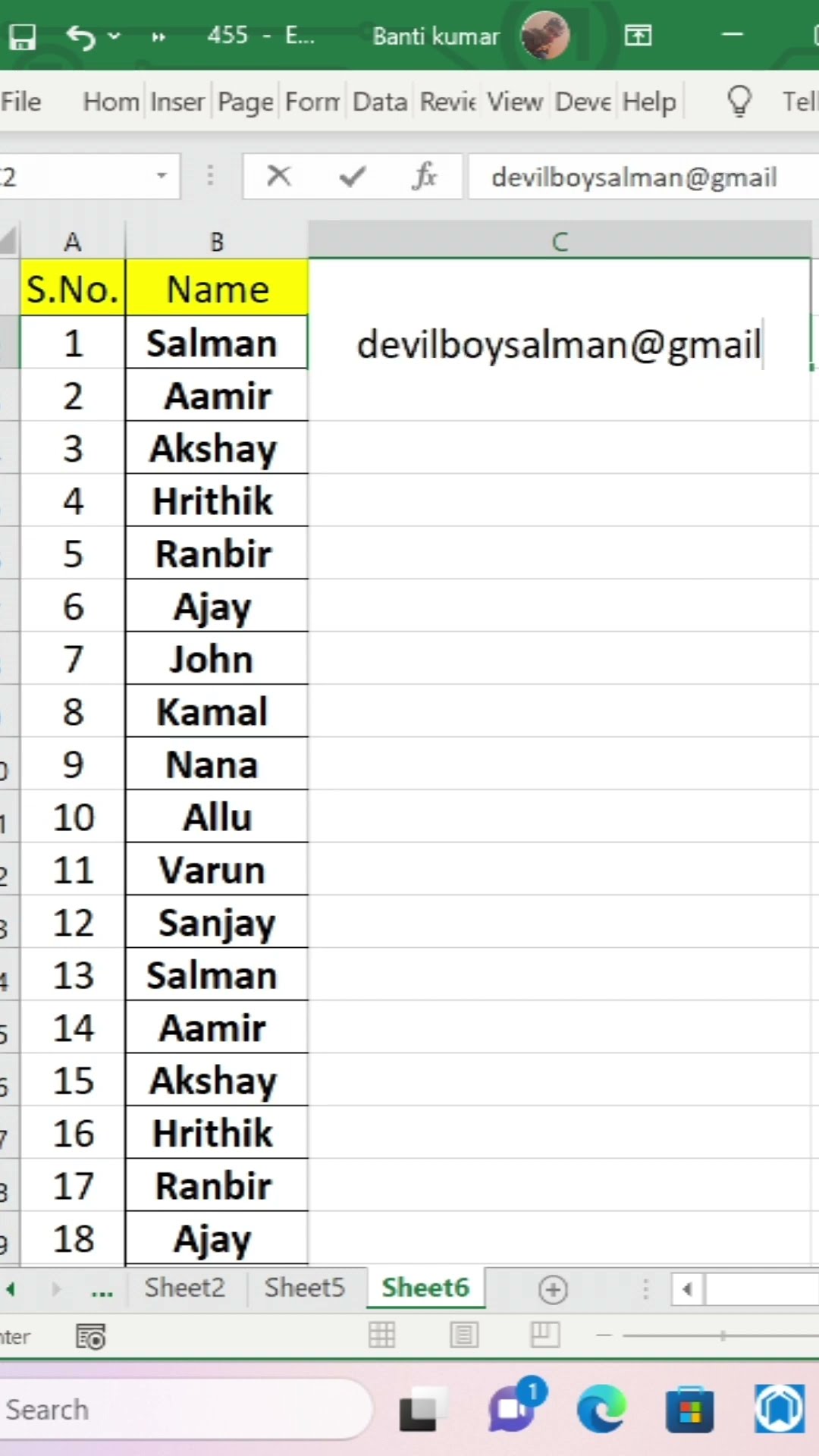 Unique Email Id Excel Tips And Tricks shorts excel YouTube Unique Email Id Excel Tips And Tricks shorts excel YouTube