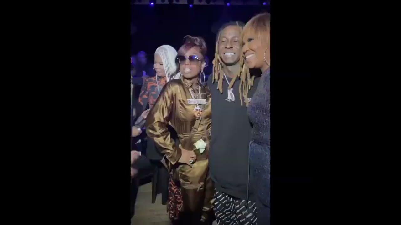 Lil Wayne watches 2 Chainz, Swizz Beatz + Tyga perform "Duffle Bag Boy