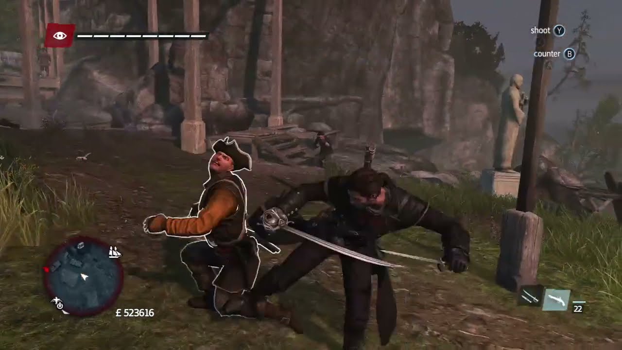 Assassin's Creed Rogue Remastered Dark Assassin Outfit Hidden Blade Blade Privateer Cutlasses Combat