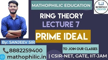 RING || PRIME IDEAL || LECTURE 7 ||