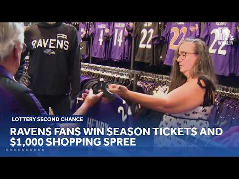 Ravens fans win season tickets and $1,000 shopping spree through lottery