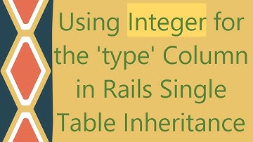 Using Integer for the 