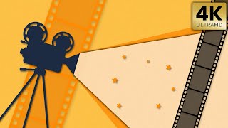 Royalty Free Background Film Strip Animation Loop Yellow Theme Template
