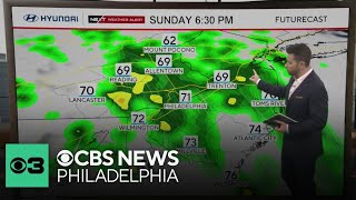 Heavy rain hits Philadelphia region Sunday night
