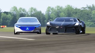 Mercedes-Benz Vision EQS vs Bugatti La Voiture Noire at Top Gear