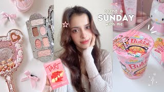 Spend a Lazy Sunday with Me 🧺🫧 slow mornings, ramen, grwm , books