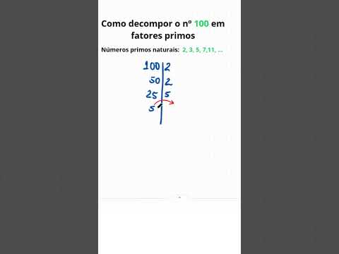 Como decompor o número 100 em fatores primos #númerosprimos #matemática #shorts