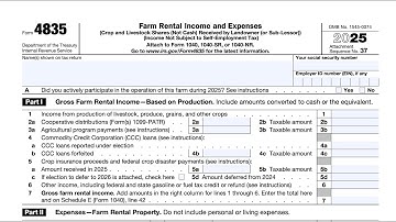 IRS Form 4835 walkthrough (Farm Rental Income and Expenses)