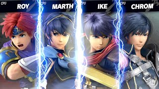 Super Smash Bros Ultimate - Roy vs Marth vs Ike (POD) vs Chrom